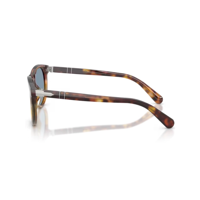Óculos de Sol Persol 0PO3408S 11585653 Acetato Marrom Mesclado com lentes na cor Azul 4