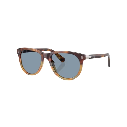 Óculos de Sol Persol 0PO3408S 11585653 Acetato Marrom Mesclado com lentes na cor Azul