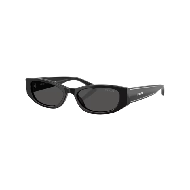 Óculos de Sol Prada 0PR D22S 16K08Z54 Acetato Preto com lentes na cor Cinza Escuro 1