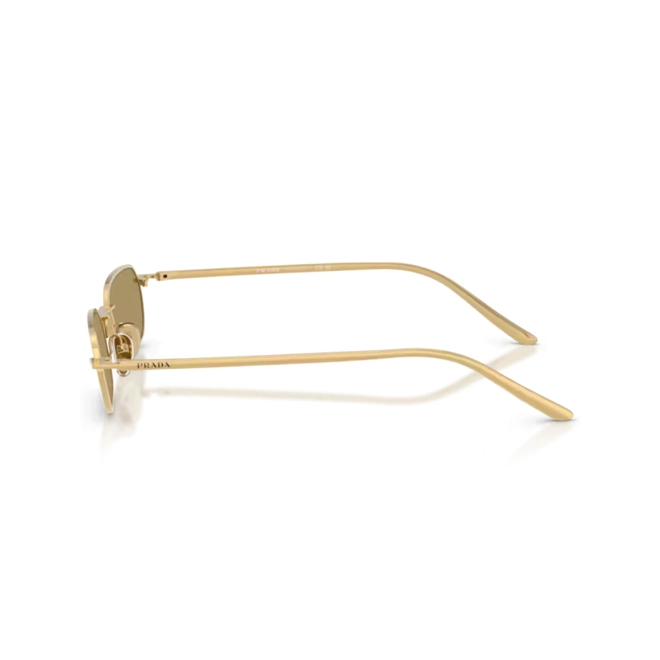 Óculos de Sol Prada 0PR D58S 5AK70G51 Metal Dourado com lentes na cor Verde Oliva 3