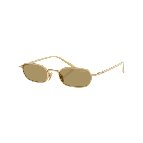 Óculos de Sol Prada 0PR D58S 5AK70G51 Metal Dourado com lentes na cor Verde Oliva