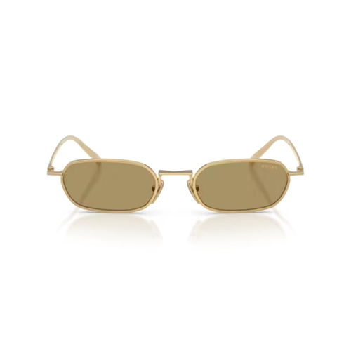 Óculos de Sol Prada 0PR D58S 5AK70G51 Metal Dourado com lentes na cor Verde Oliva