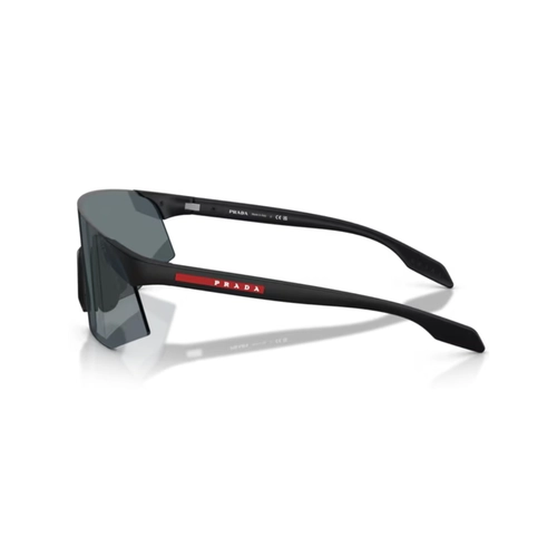 Óculos de Sol Prada Linea Rossa 0PS C03SU 12P5L042 Acetato Preto Fosco com lentes na cor Cinza Espelhado