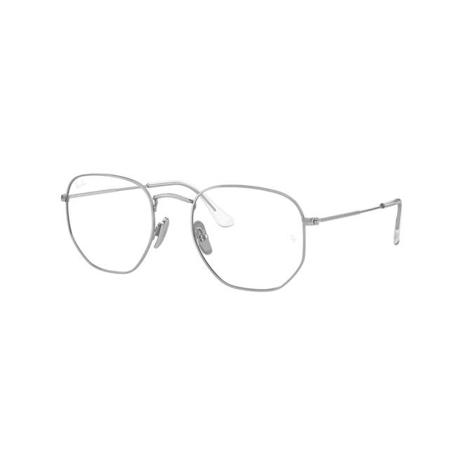 Óculos de Grau Ray-Ban Hexagonal 0RX8148V 1224 54 Titânio Prata 1
