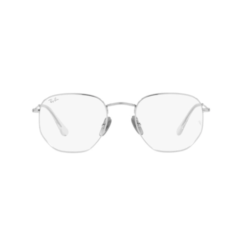 Óculos de Grau Ray-Ban Hexagonal 0RX8148V 1224 54 Titânio Prata