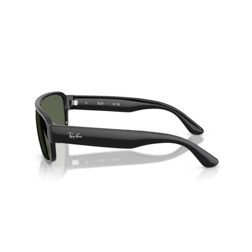 Óculos de Sol Ray-Ban 0RB2233 901/7129 Propionato Preto Polido com lentes na cor Verde Escuro