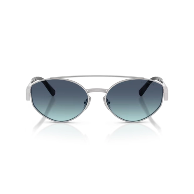 Óculos de Sol Tiffany 0TF3125 60019S56 Metal Prateado com lentes na cor Azul Degradê 2