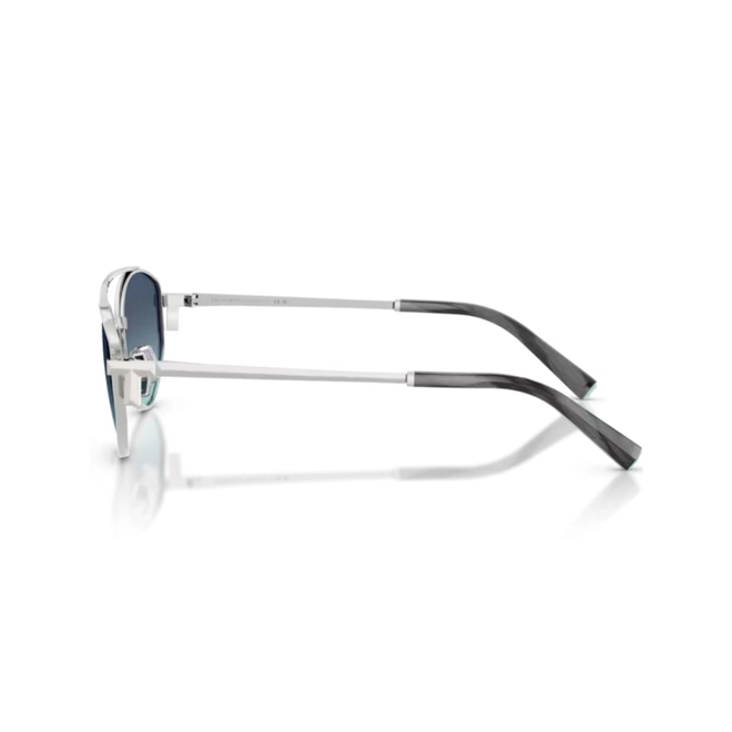 Óculos de Sol Tiffany 0TF3125 60019S56 Metal Prateado com lentes na cor Azul Degradê 3