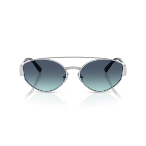 Óculos de Sol Tiffany 0TF3125 60019S56 Metal Prateado com lentes na cor Azul Degradê