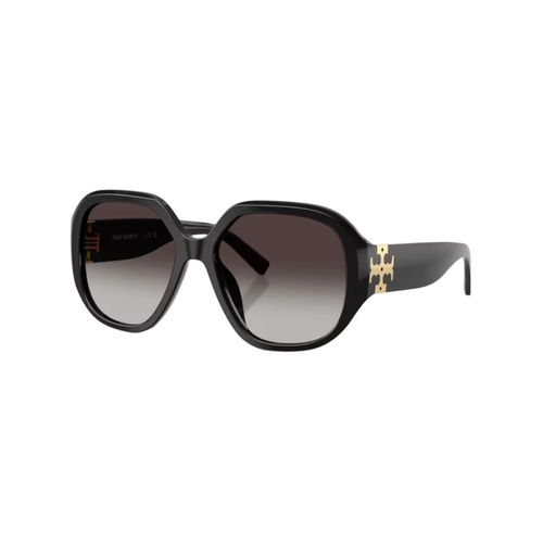 Óculos de Sol Tory Burch 0TY7237U 17098G56 Acetato Preto com lentes na cor Cinza Degradê