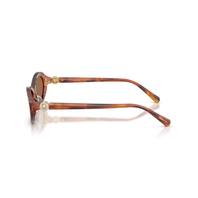 Óculos de Sol Swarovski 0SK6069U 10917356 Acetato Marrom Mesclado com lentes na cor Marrom 3