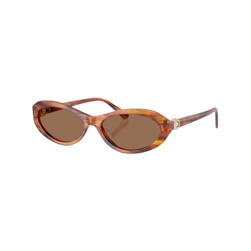 Óculos de Sol Swarovski 0SK6069U 10917356 Acetato Marrom Mesclado com lentes na cor Marrom