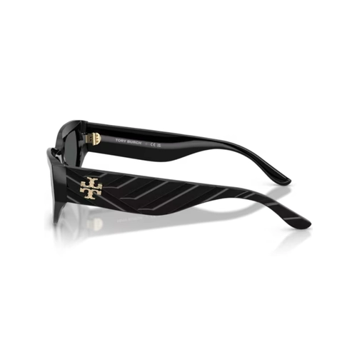 Óculos de Sol Tory Burch 0TY7240U 17098755 Acetato Preto com lentes na cor Cinza Escuro