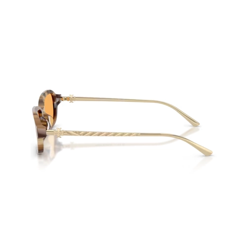 Óculos de Sol Tory Burch 0TY7243U 20938553 Acetato Marrom Mesclado com lentes na cor Amarelo