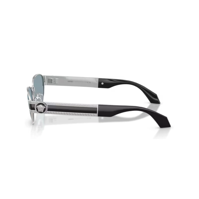 Óculos de Sol Versace 0VE2304 15267256 Metal Prateado com lentes na cor Azul 3