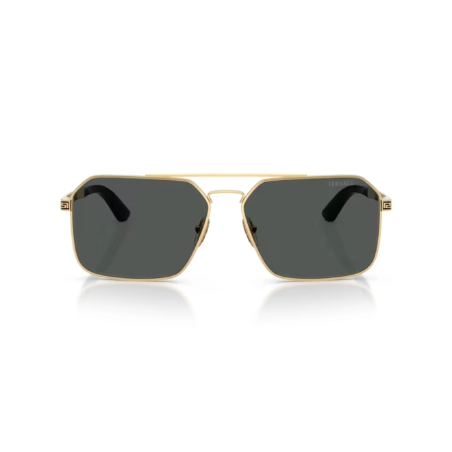 Óculos de Sol Versace 0VE2306 15238760 Metal Dourado com lentes na cor Cinza Escuro 2