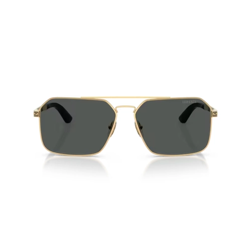 Óculos de Sol Versace 0VE2306 15238760 Metal Dourado com lentes na cor Cinza Escuro