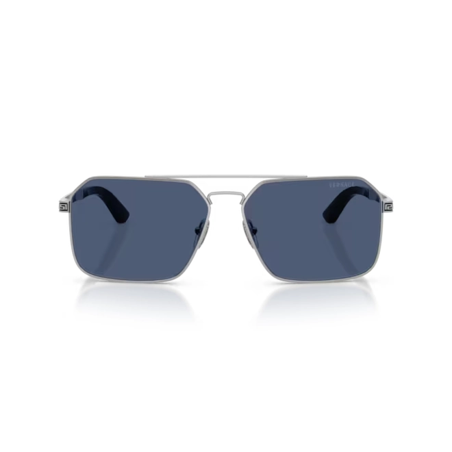 Óculos de Sol Versace 0VE2306 15268060 Metal Prateado com lentes na cor Azul 2