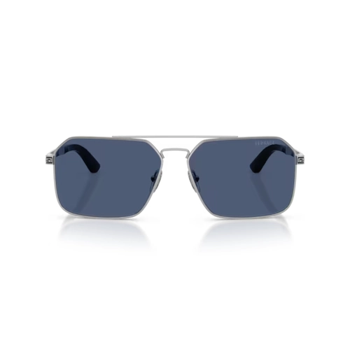Óculos de Sol Versace 0VE2306 15268060 Metal Prateado com lentes na cor Azul