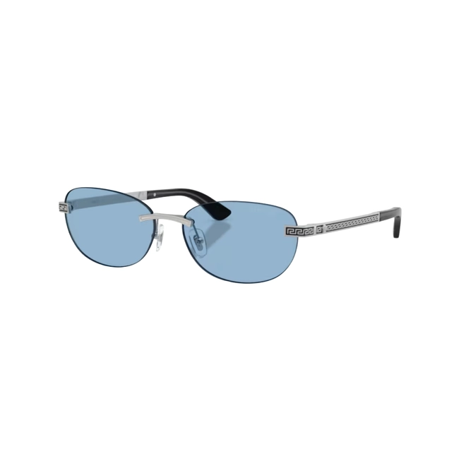 Óculos de Sol Versace 0VE2307 15267256 Metal Prateado com lentes na cor Azul 1