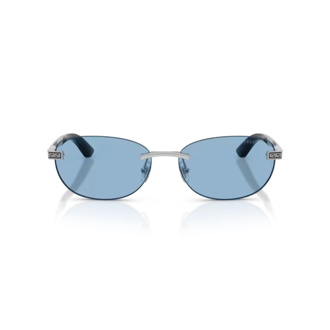 Óculos de Sol Versace 0VE2307 15267256 Metal Prateado com lentes na cor Azul 2