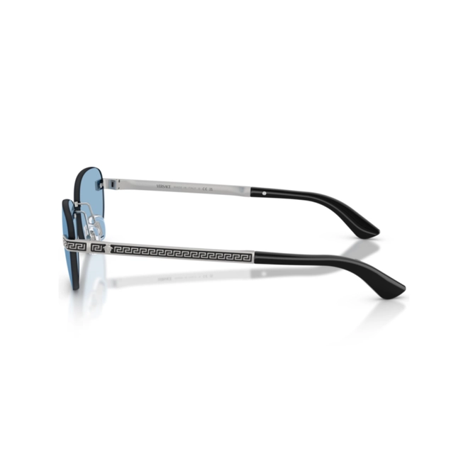 Óculos de Sol Versace 0VE2307 15267256 Metal Prateado com lentes na cor Azul 3