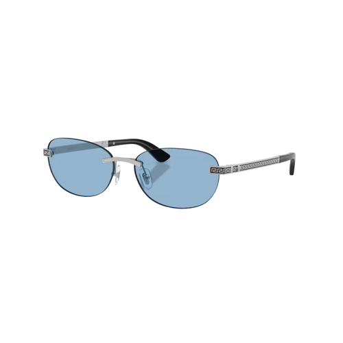 Óculos de Sol Versace 0VE2307 15267256 Metal Prateado com lentes na cor Azul