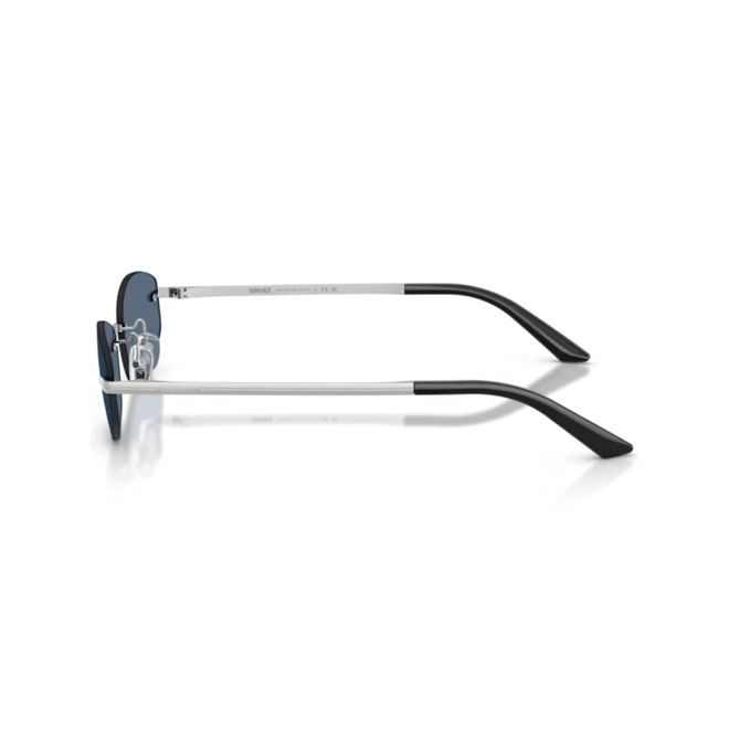 Óculos de Sol Versace 0VE2308D 15268054 Metal Prateado com lentes na cor Azul 3