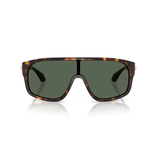 Óculos de Sol Versace 0VE4526U 108/7131 Acetato Marrom Mesclado com lentes na cor Verde Escuro