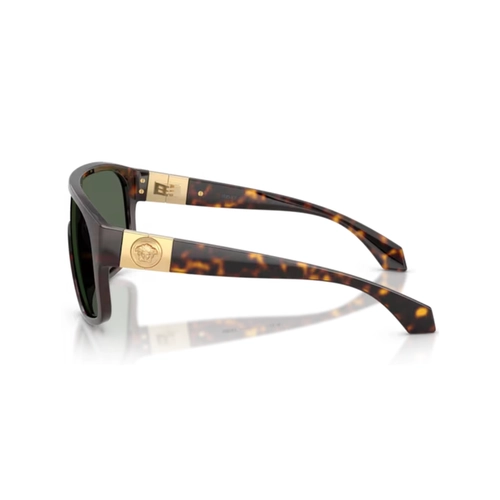 Óculos de Sol Versace 0VE4526U 108/7131 Acetato Marrom Mesclado com lentes na cor Verde Escuro