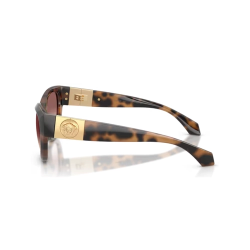 Óculos de Sol Versace 0VE4524U 52642056 Acetato Marrom Mesclado com lentes na cor Rosa Degradê