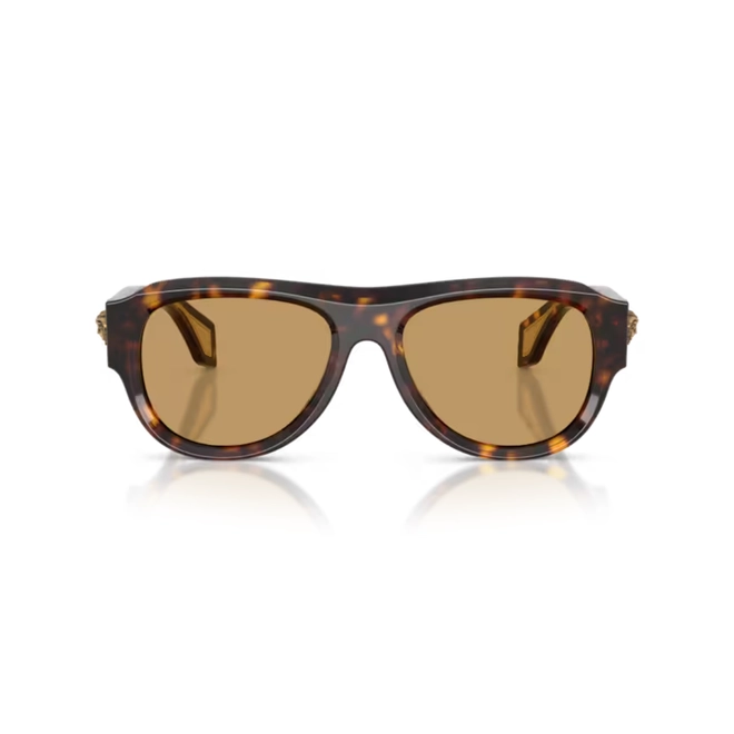 Óculos de Sol Versace 0VE4518U 108/7355 Acetato Marrom Mesclado com lentes na cor Marrom 2