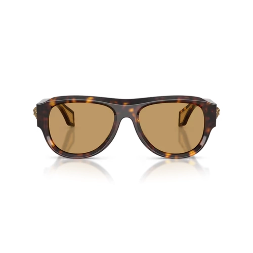 Óculos de Sol Versace 0VE4518U 108/7355 Acetato Marrom Mesclado com lentes na cor Marrom
