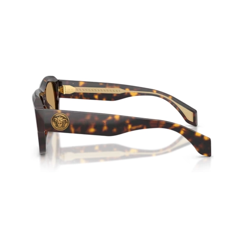 Óculos de Sol Versace 0VE4518U 108/7355 Acetato Marrom Mesclado com lentes na cor Marrom