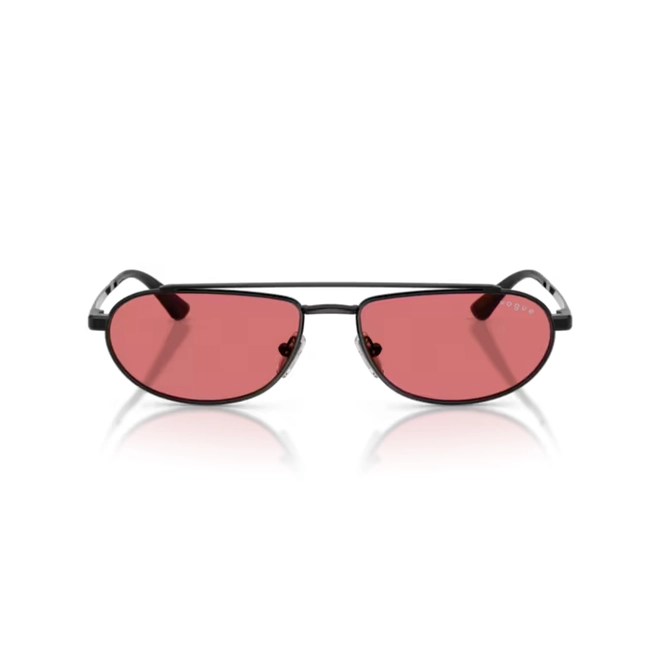 Óculos de Sol Vogue 0VO4371S 352/7556 Metal Preto com lentes na cor Vermelho 2
