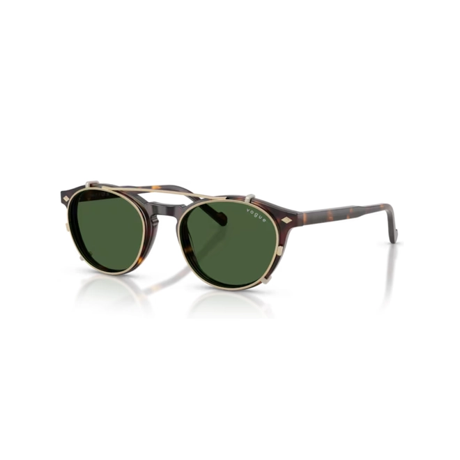 Óculos de Grau Vogue 0VO5751S W6561W49 Acetato Marrom Mesclado com Clip-On na cor Verde Escuro 2