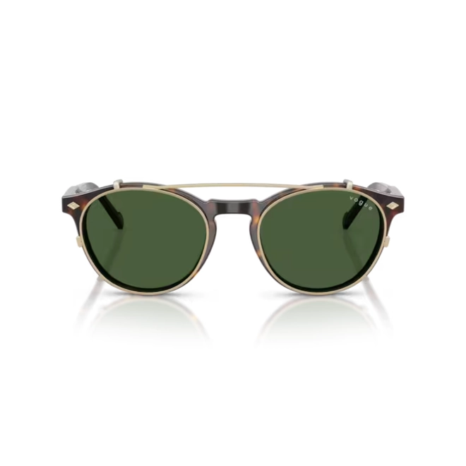 Óculos de Grau Vogue 0VO5751S W6561W49 Acetato Marrom Mesclado com Clip-On na cor Verde Escuro 3