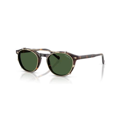 Óculos de Grau Vogue 0VO5751S W6561W49 Acetato Marrom Mesclado com Clip-On na cor Verde Escuro