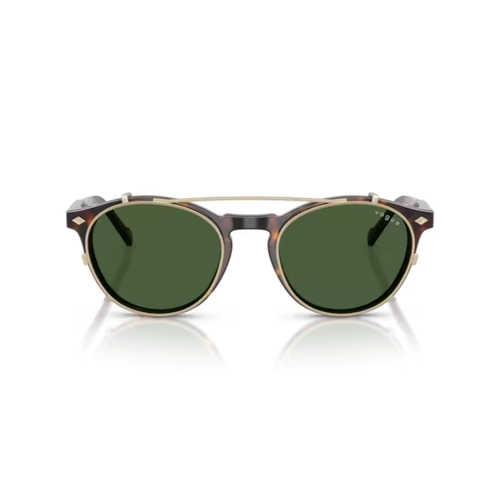 Óculos de Grau Vogue 0VO5751S W6561W49 Acetato Marrom Mesclado com Clip-On na cor Verde Escuro