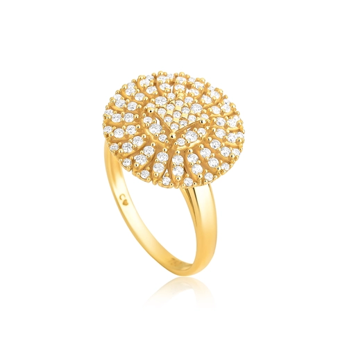 Anel Flor em ouro 18k chuveiro com 65pts de Diamantes