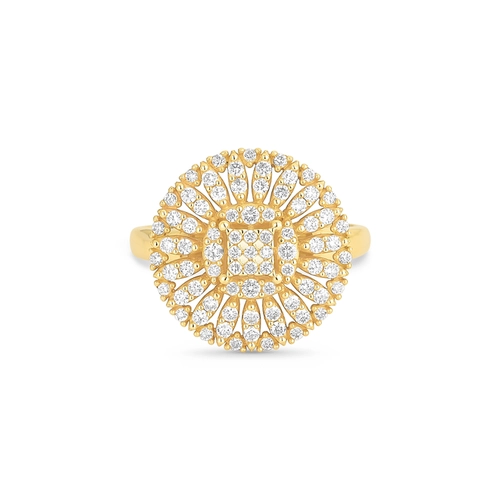 Anel Flor em ouro 18k chuveiro com 65pts de Diamantes