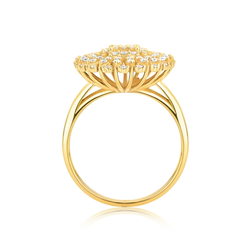 Anel Flor em ouro 18k chuveiro com 65pts de Diamantes