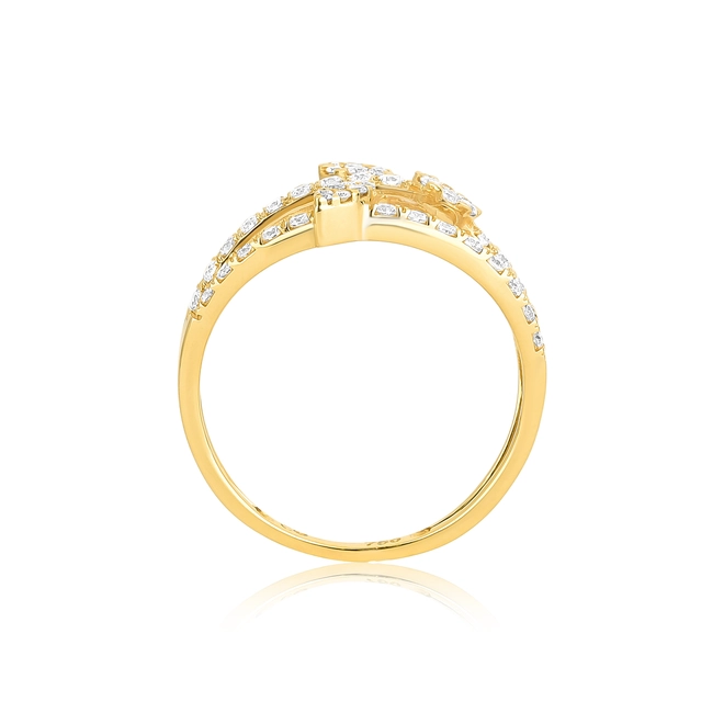 Anel três aros em ouro 18k com 75pts de Diamantes 3