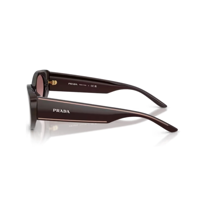 Óculos de Sol Prada 0PR D23SU 27I51B53 Acetato Marrom com lentes na cor Violeta Degradê 3
