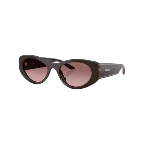 Óculos de Sol Prada 0PR D23SU 27I51B53 Acetato Marrom com lentes na cor Violeta Degradê