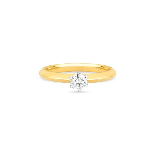 Anel Solitários Cisse em ouro 18k e ouro branco 18k com 30pts de Diamantes 2
