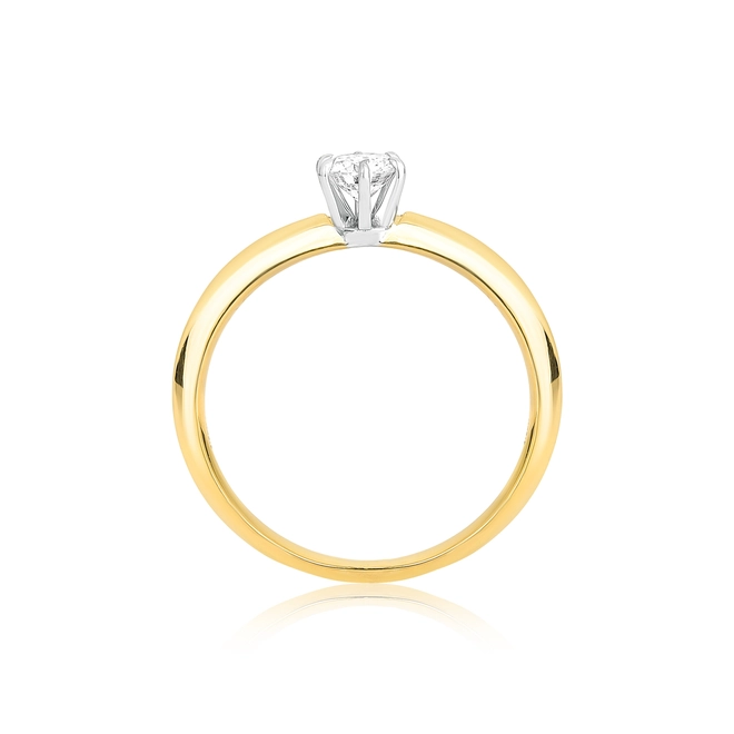 Anel Solitários Cisse em ouro 18k e ouro branco 18k com 30pts de Diamantes 3