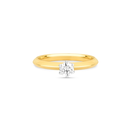 Anel Solitários Cisse em ouro 18k e ouro branco 18k com 30pts de Diamantes