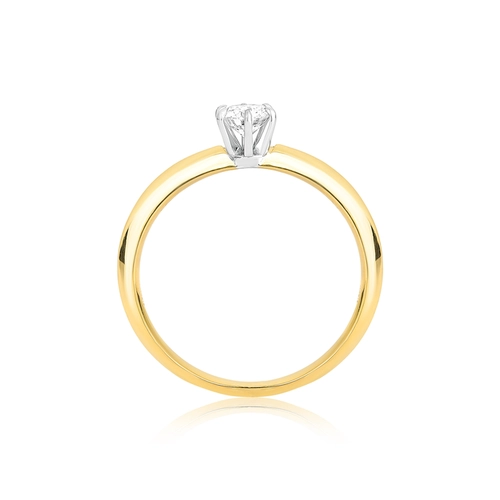 Anel Solitários Cisse em ouro 18k e ouro branco 18k com 30pts de Diamantes