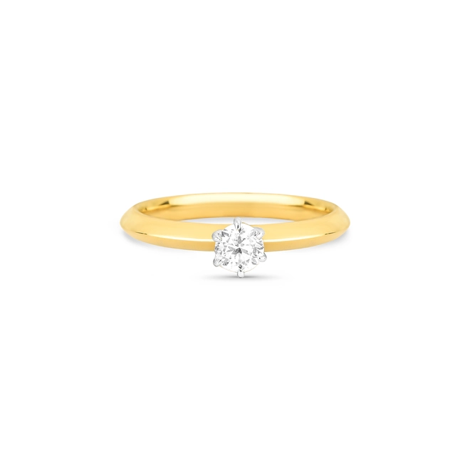 Anel Solitários Cisse em ouro amarelo e branco 18k com 30pts de Diamantes 2